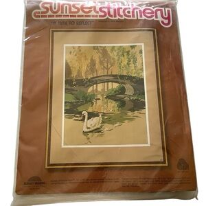 'A Time to Reflect' Needlepoint Kit Sunset Stitchery  vintage